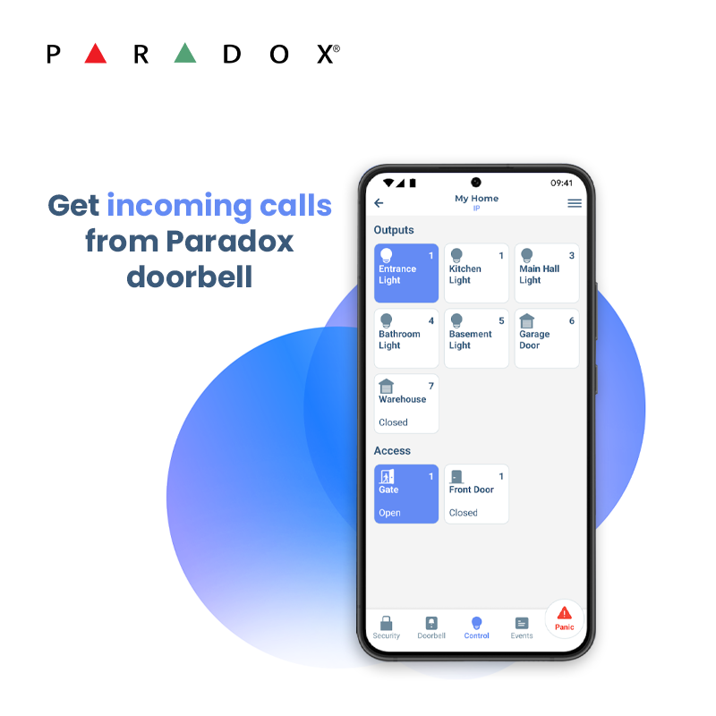 Paradox BlueEye apllikáció Doorbell